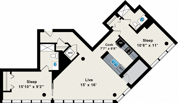 Unit 1-0402 floor plan